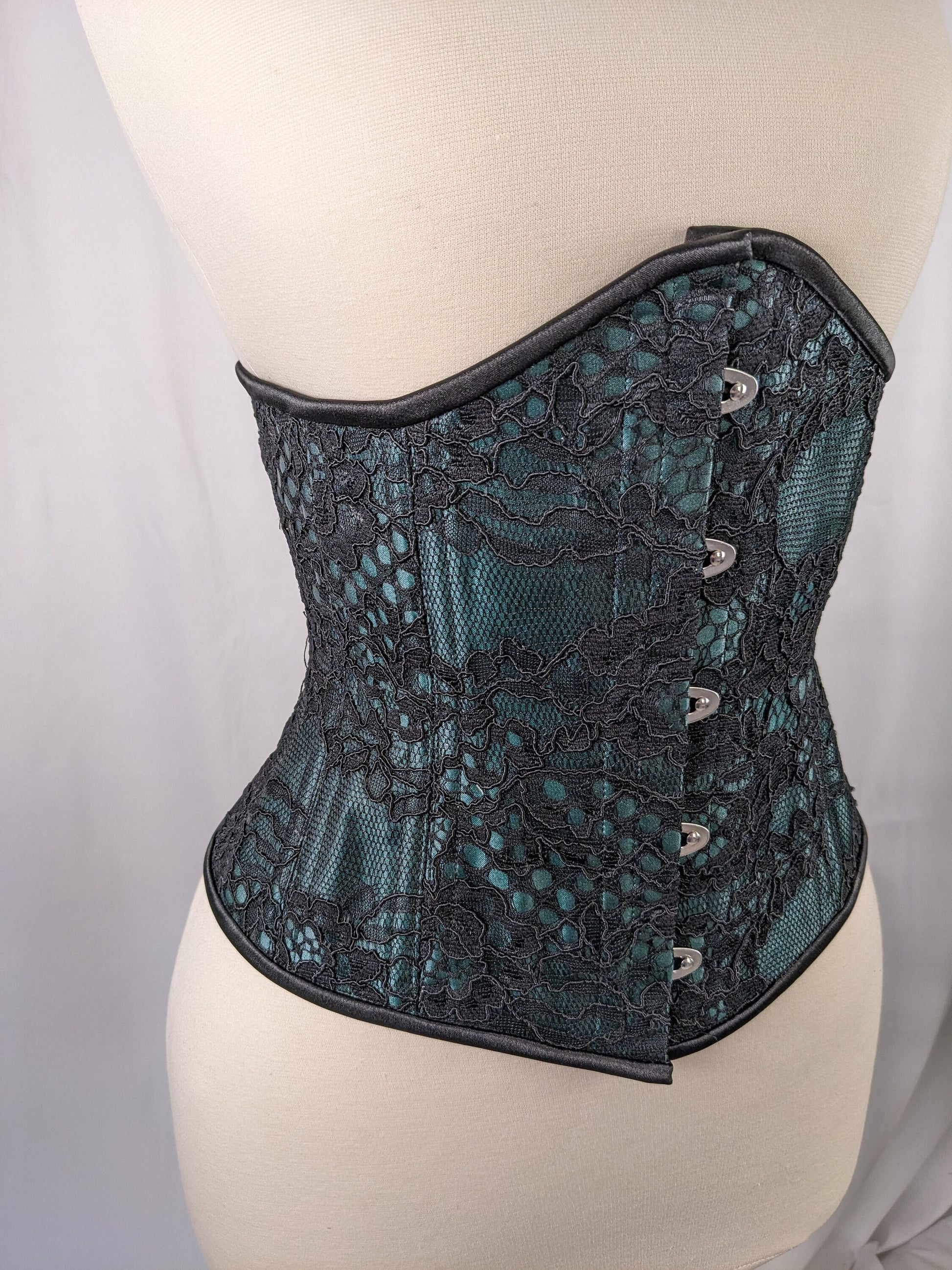 Get this stylish and curvy waspie waist training corset in green