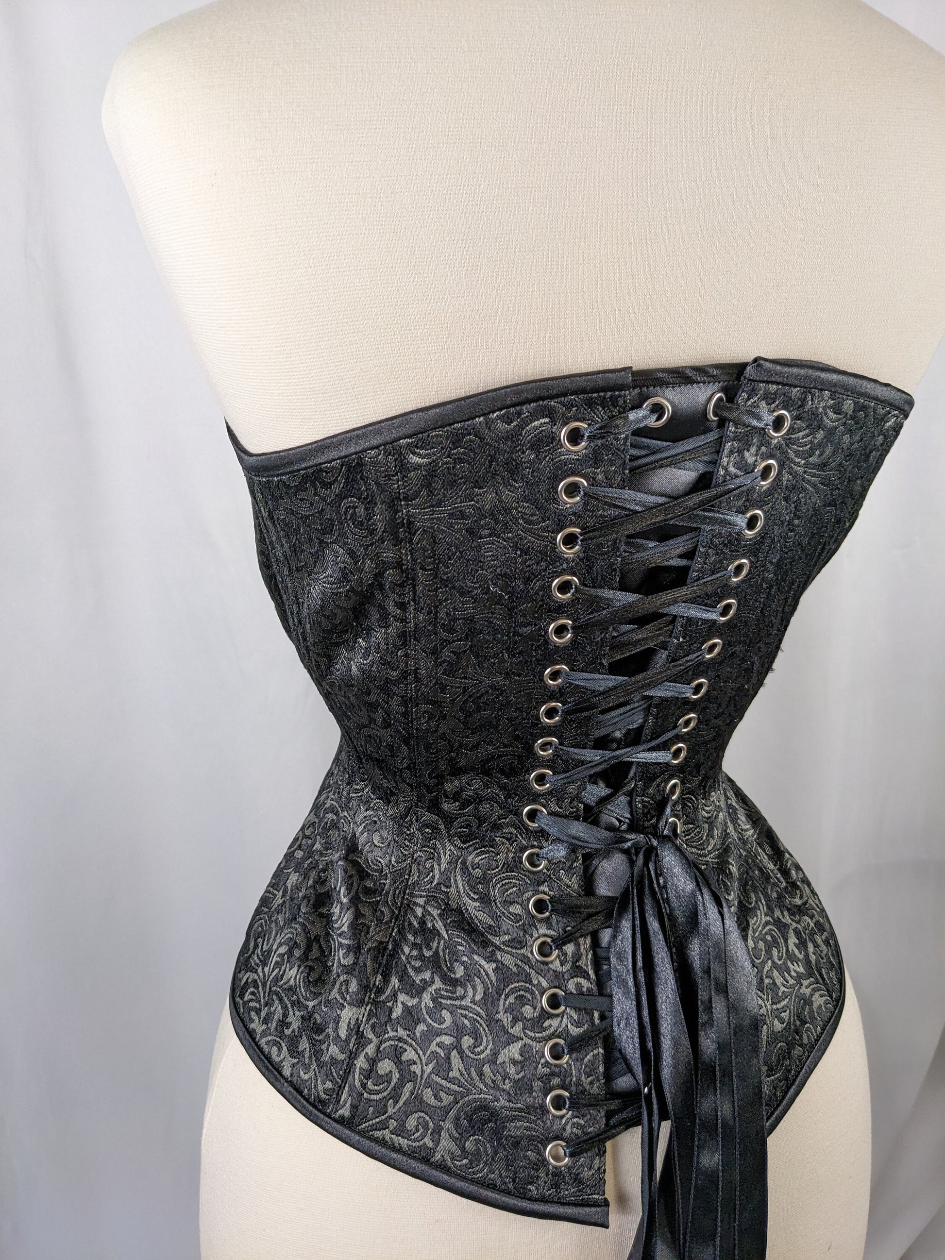 Brown Steampunk Overbust Steel Boned Corsets With Hook Closure